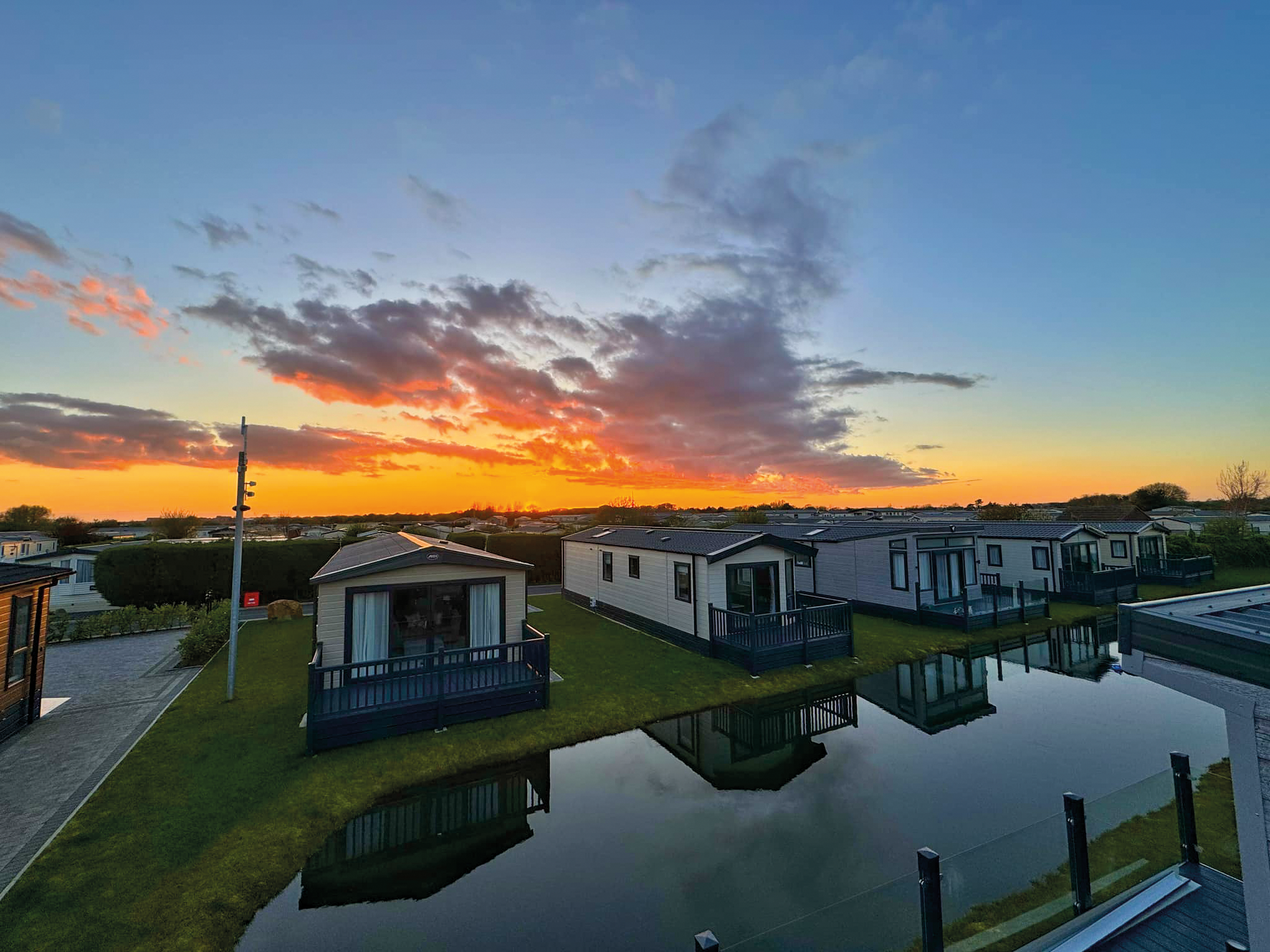 Sunset over Lytham Edge Lodge Park